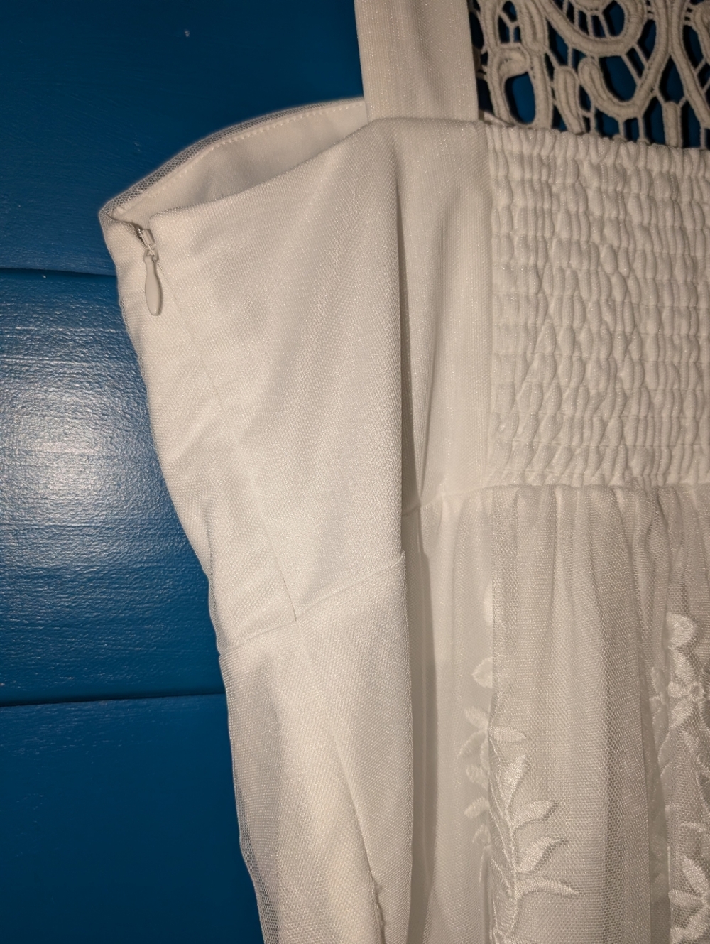 Boho Summer Boston Proper White Embroidered Lace Tank Top - Picture 10 of 11
